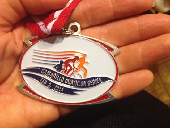 cam duathlon feb 2014 - medal