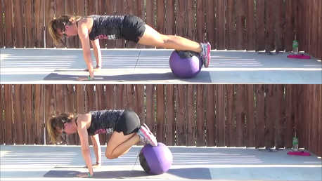 5 minute medicine ball workout 20140910 plank knees