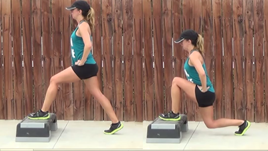 Split squat using a step