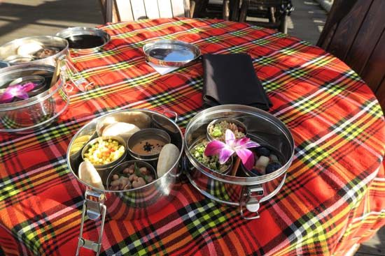 picnic on the wild africa trek, dishes from tusker house