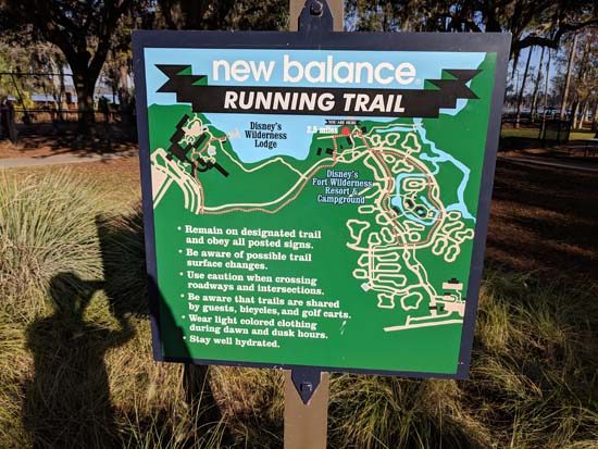 running trail sign at fort wilderness resort and lodge