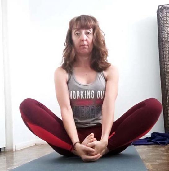 Butterfly pose with knees lifted