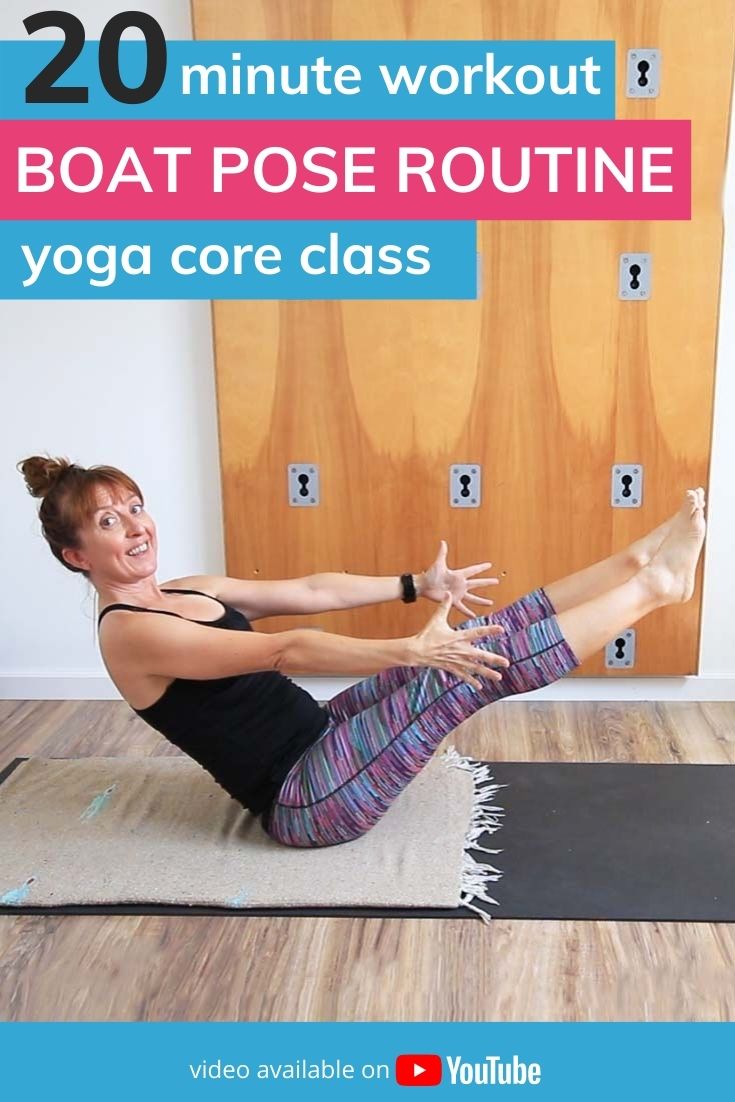 20 minute workout, boat pose routine yoga core class.