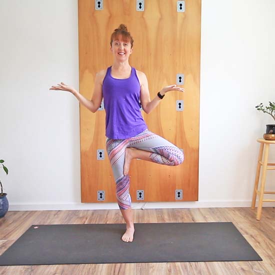 Tree pose with arm variation