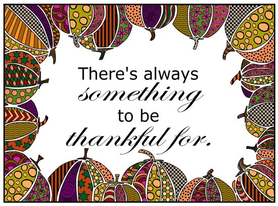 "There is always something to be thankful for" coloring page colored in.