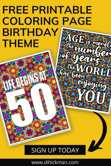 Free printable coloring page birthday theme