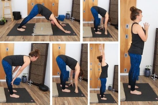 Yoga teacher demonstrating yoga poses