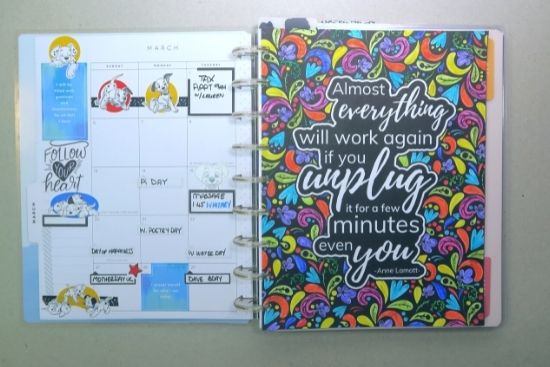 coloring page cut to fit a classic happy planner