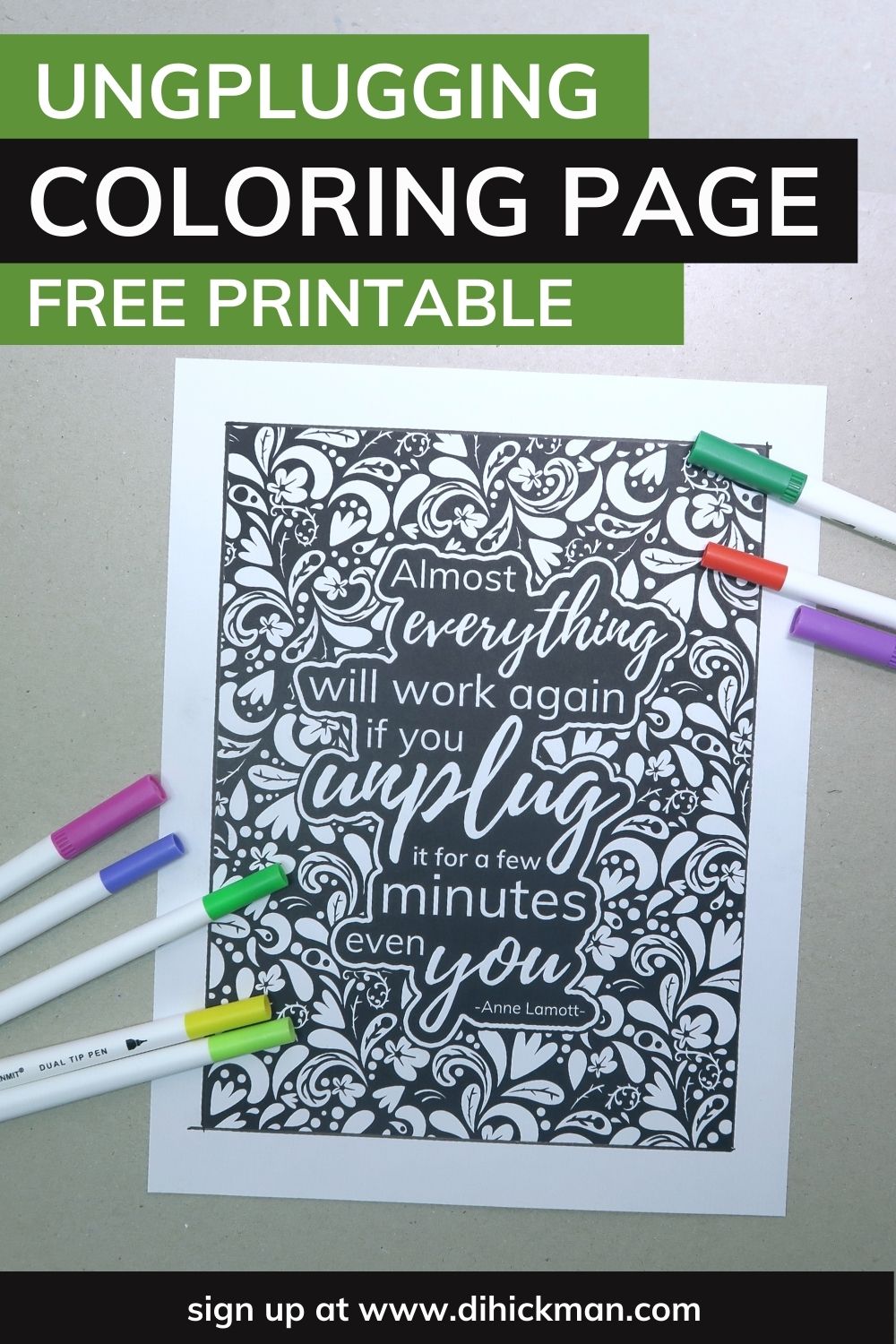 unplugging coloring page free printable